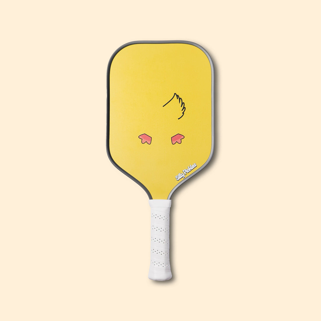 Silly pickles pickleball paddle. Back of paddle features cute behind of duck!