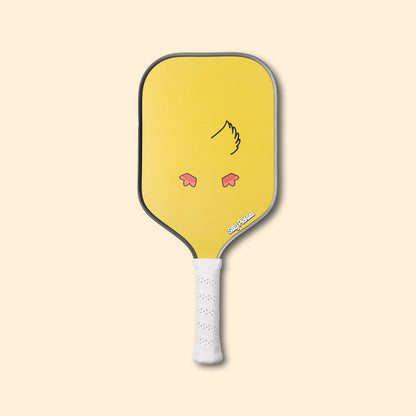 Silly pickles pickleball paddle. Back of paddle features cute behind of duck!